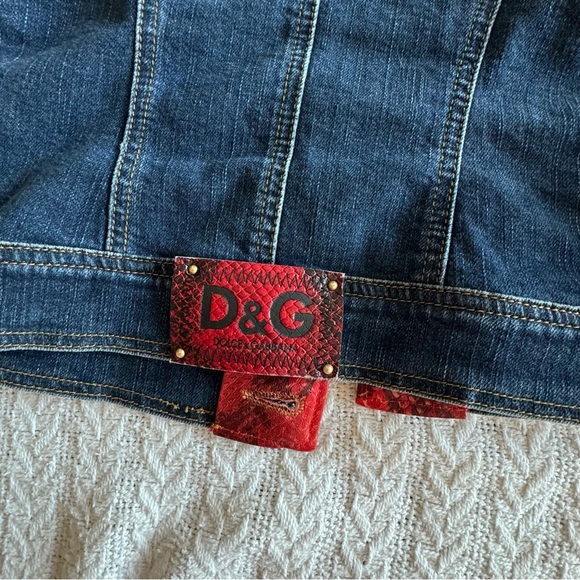 Authentic D&G Dolce and Gabbana Denim Jacket with Floral Lining Size 42 - Picture 12 of 12